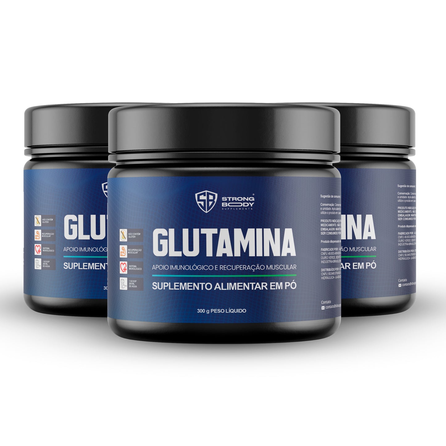 Kit 3x Glutamina Strong Body